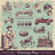 vector set: vintage toys
