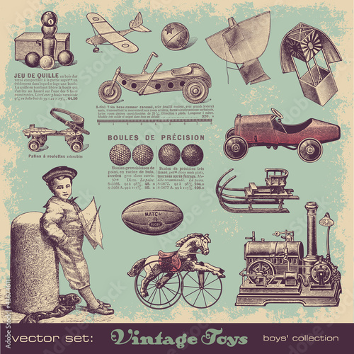 Naklejka dekoracyjna vector set: vintage toys