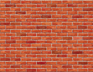 Red brick wall seamless Vector illustration background.