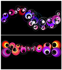 Wall Mural - Colorful circles horizontal banner.