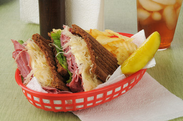 Wall Mural - Reuben sandwich in a basket