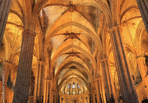 Fotoboard na płycie Katedra santa eulalia, barcelona, ​​hiszpania