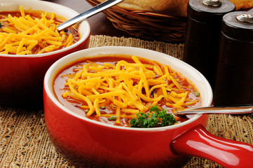 Poster - Chili con carne topped with cheese