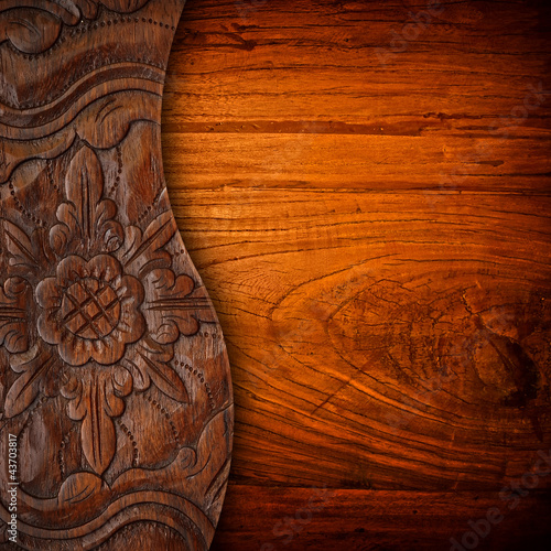 Obraz w ramie wood carving background