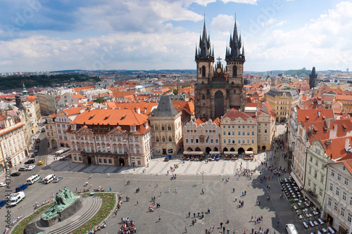Obraz na płótnie canvas czteroczęściowy "tetraptyk" Miasto praga. 