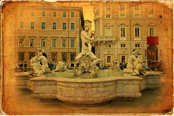 Wall Mural - Fountain of the Moor, Piazza Navona - Rome