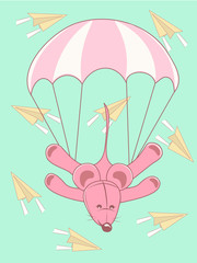 Baby card parachute jump