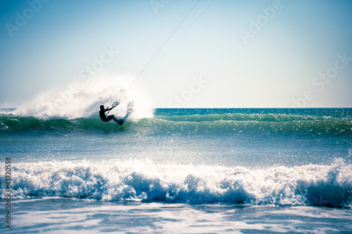 Fotoboard na płycie Kite surfing w fale.