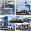 Cargo shipping collage