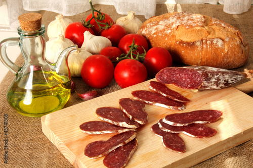 Board z aluminiowym obramowaniem Dieta śródziemnomorska z bodegonem