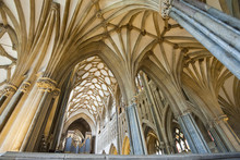 Interior Of A Beautiful Gothic Wells Cathedral