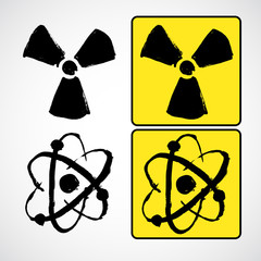 Aufkleber - Vector illustration of shape of the radioactive symbol.