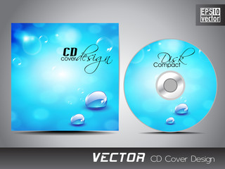 Wall Mural - CD cover presentation design template with copy space and water