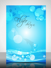 Canvas Print - EPS 10 Water Concept Flyer Design Presentation with Water Effect