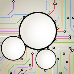 Poster - Abstract background of color metro lines with text frame