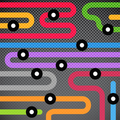 Poster - Abstract background of color metro lines with arrows