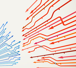 Poster - Abstract background of metro lines with arrows