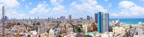 Board z aluminiowym obramowaniem Panoramiczny pejzaż tel-aviv