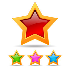 Wall Mural - vector glassy stars set
