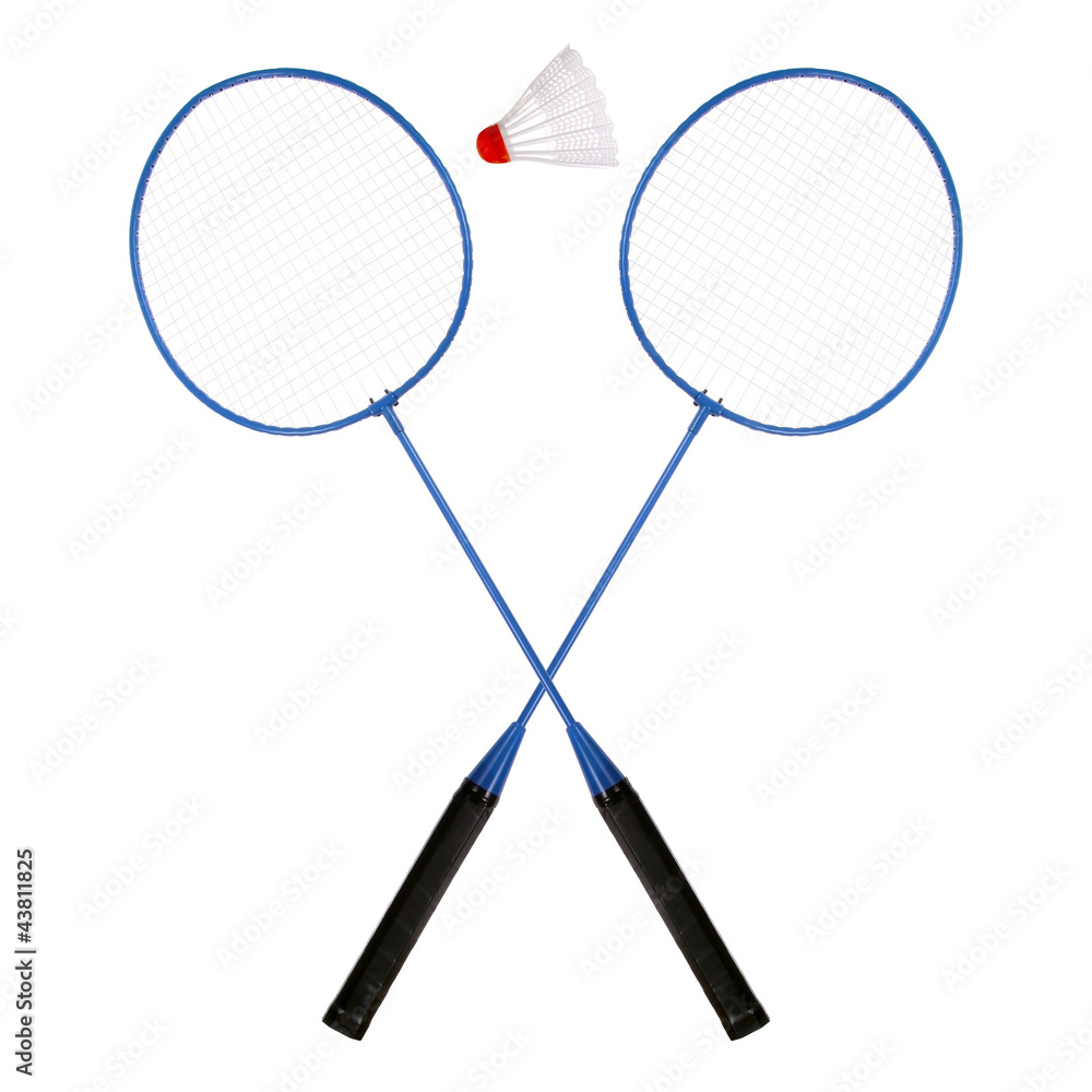 Badminton racket and shuttlecock - obrazy, fototapety, plakaty 