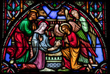 Fototapeta Nowy Jork - Nativity Scene - Stained glass window