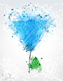 Fototapeta  - abstrakcja niebieski piękny kwiat na tło
