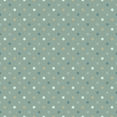Aufkleber - Seamless polka dot pattern in cold green gamut. Vector illustrat