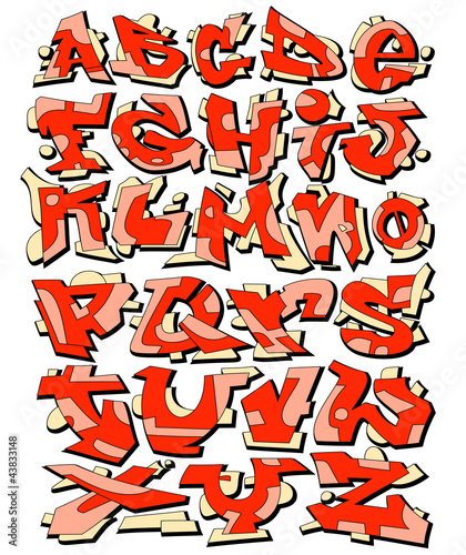 Board z aluminiowym obramowaniem Graffiti czcionki miejskich sztuki alfabetu