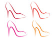 high heel shoes, vector set