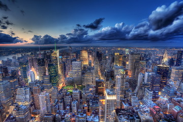 Fototapete - New York by night.