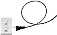 Plug In Electric Energy Outlet Copy Space Cord Loop