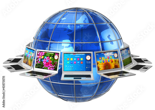 Global computer communication concept