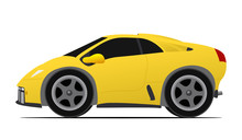 Italian Mini Yellow Race Car