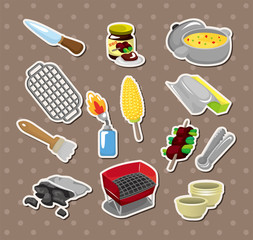 Wall Mural - bbq tools stickers