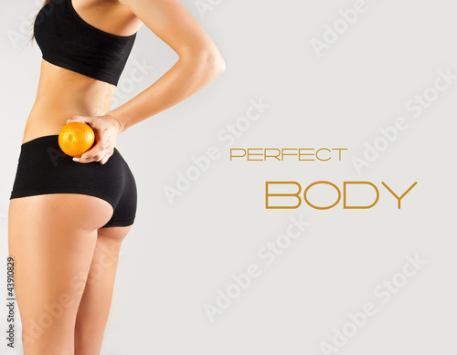 Fototapeta do kuchni Concept of a healthy body. Beautiful bottom, fruit