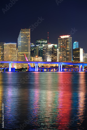 Plakat na papierze fotorealistycznym Scena nocna miami