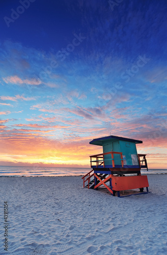 Plakat na papierze fotorealistycznym Miami South Beach sunrise