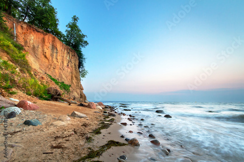 Obraz w ramie Cliff of Orlowo at Baltic sea, Poland