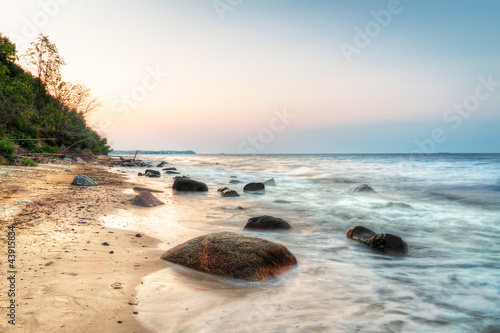 Obraz w ramie Cliff of Orlowo at Baltic sea, Poland