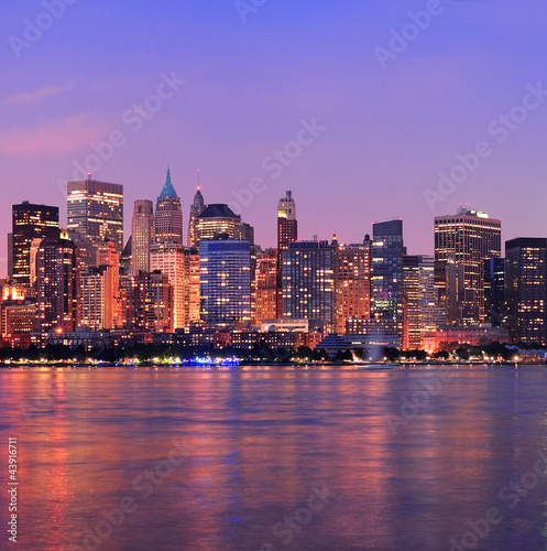 Plakat na papierze fotorealistycznym Panorama panoramę Nowego Jorku manhattan