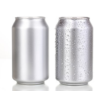 Aluminum Cans Isolated On White