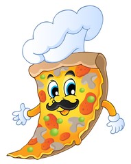 Sticker - Cartoon pizza chef