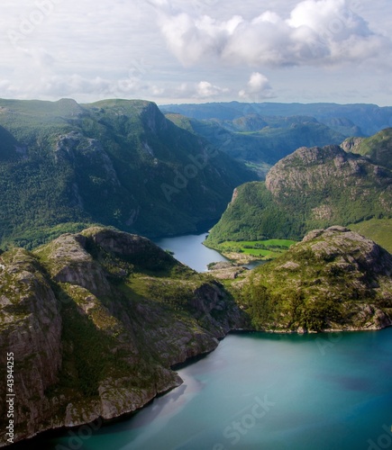 Board z aluminiowym obramowaniem Piękny widok na Lysefjorden