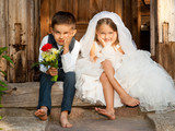 Fototapeta Sypialnia - Children Love Couple After the Wedding