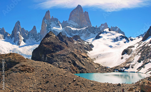 Board z aluminiowym obramowaniem Piękny krajobraz z mt fitz roy w Patagonii, Ameryka Południowa