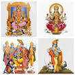 © Malgorzata Kistryn - set of antique tiles with images of hindu gods: ( Gansha, Lakshm