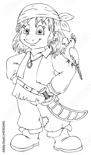 Pirat, Piratin, Kind, Mädchen, Karneval – kaufen Sie diese Vektorgrafik