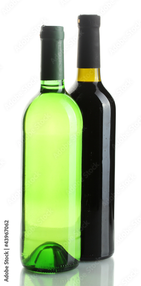 bottles of wine isolated on white