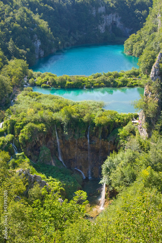 Fotoboard na płycie Wodospady w parku narodowym plitvice, chorwacja