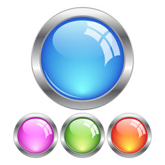 Canvas Print - Metal modern buttons, vector illustration